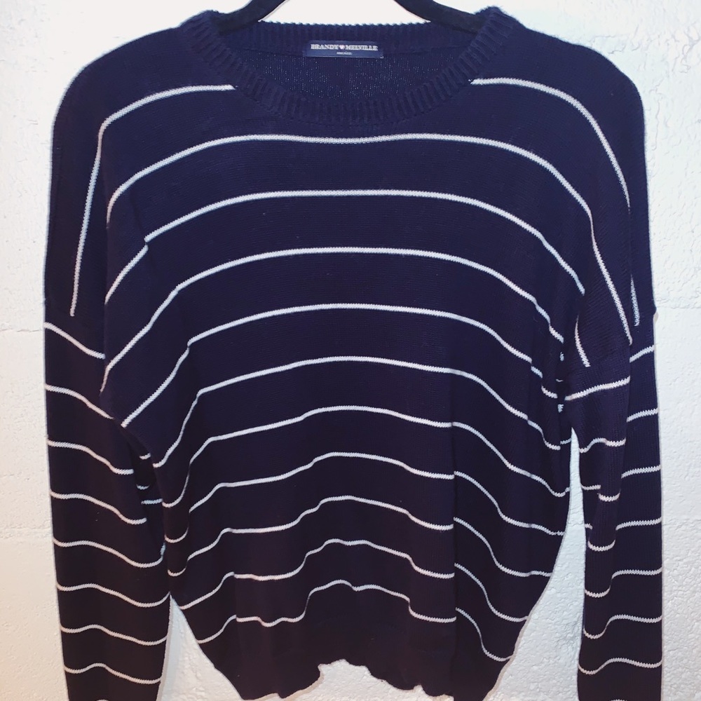 Brandy Melville Navy Striped Sweater